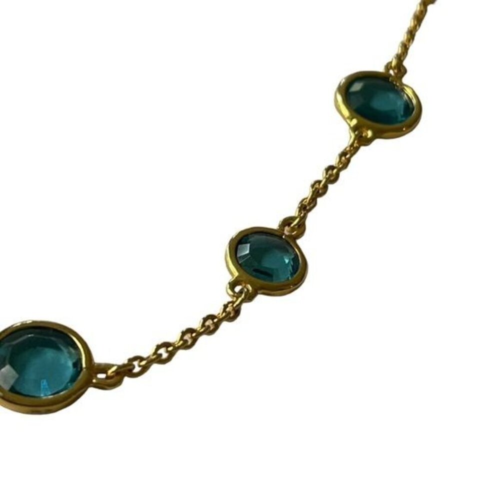 kate spade long scatter necklace with teal crystals - Picture 2 of 7